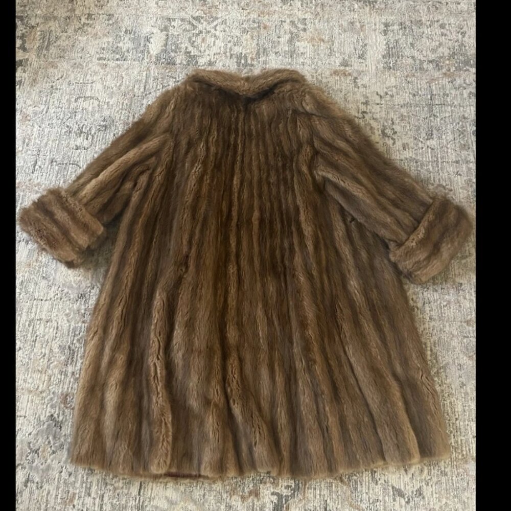 Vintage 1970'S  Full Length Mink Coat Brown L. BAMBERGER & CO Newark Coat - Picture 12 of 12